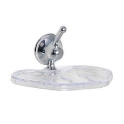 Saboneteira cromada para parede Star cristal Aquaplás Menor preço em Saboneteira cromada para parede Star cristal Aquaplás