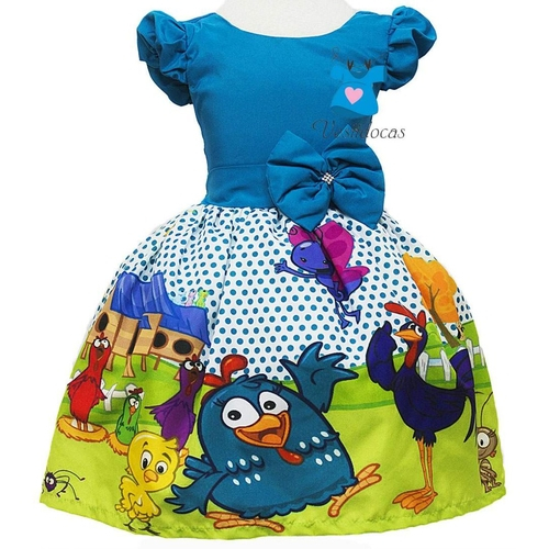 vestido azul galinha pintadinha