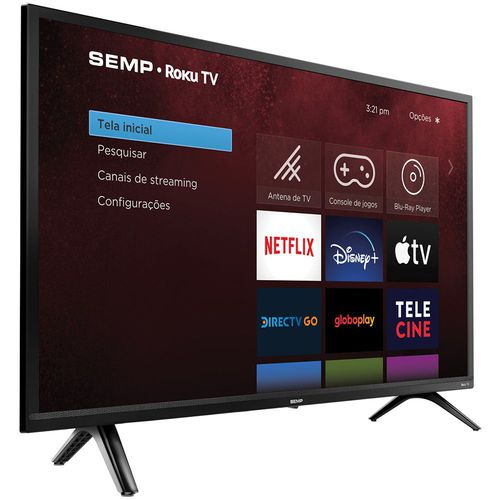 Smart TV 43 Led Semp Roku R5500 FHD Wifi Dual Band 3 HDMI 1 USB