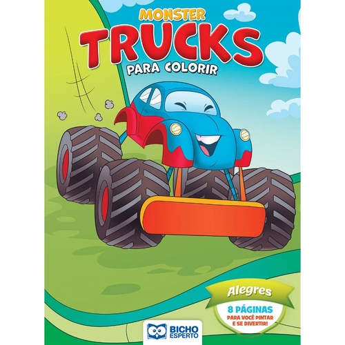 Livrinho para Colorir Personalizada com Giz Monster Truck