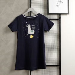 Camisola Feminina 100% Algodão - Estampa Lhama No Espaço - Ziman Menor preço em Camisola Feminina 100% Algodão - Estampa Lhama No Espaço - Ziman