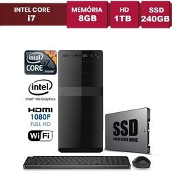 Computador EasyPC Intel Core i7 8GB HD 1TB e SSD 240GB Wifi mouse e teclado sem fio Menor preço em Computador EasyPC Intel Core i7 8GB HD 1TB e SSD 240GB Wifi mouse e teclado sem fio