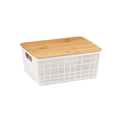 Caixa Organizadora branca com tampa de bambu 4 litros - Casual Home é boa?