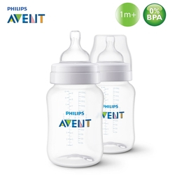 Kit 2 Mamadeiras Classic+ Anticólica 260ml AVENT Bico 1m+ Menor preço em Kit 2 Mamadeiras Classic+ Anticólica 260ml AVENT Bico 1m+