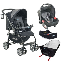 Travel System AT6 K + Touring Evolution SE PRETO/CINZA + Base + Ninho Menor preço em Travel System AT6 K + Touring Evolution SE PRETO/CINZA + Base + Ninho