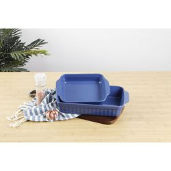 Jogo de Assadeiras de Cerâmica 22 x 13,5 cm e 30 x 18 cm 2 peças Azul - Classic Home Menor preço em Jogo de Assadeiras de Cerâmica 22 x 13,5 cm e 30 x 18 cm 2 peças Azul - Classic Home