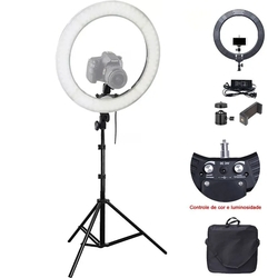 Iluminador Ring Light Led Com Tripé - 35cm - Controle Cor Luminosidade é boa?