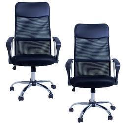 Kit 02 Cadeiras Giratórias Para Escritório Excellence Office F03 Preto- Lyam Decor Menor preço em Kit 02 Cadeiras Giratórias Para Escritório Excellence Office F03 Preto- Lyam Decor