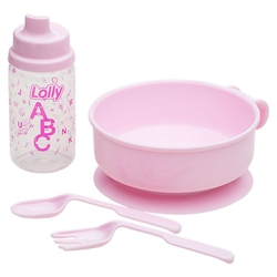 Menor preço em Kit Alimentação 4 peças Rosa - Lolly