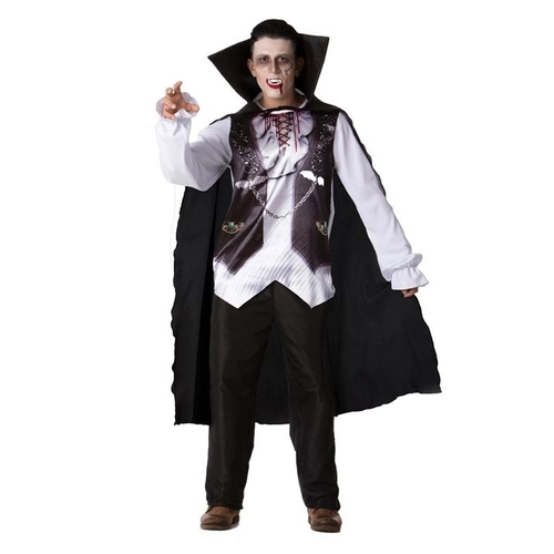 Fantasia De Halloween Infantil Vampiro Com Capa E Dentadura