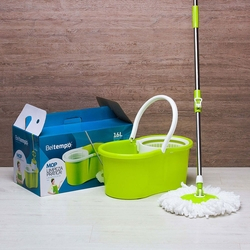 Esfregão de limpeza prática com balde spin Mop com 2 refis - Bt-140 Beltempo Menor preço em Esfregão de limpeza prática com balde spin Mop com 2 refis - Bt-140 Beltempo