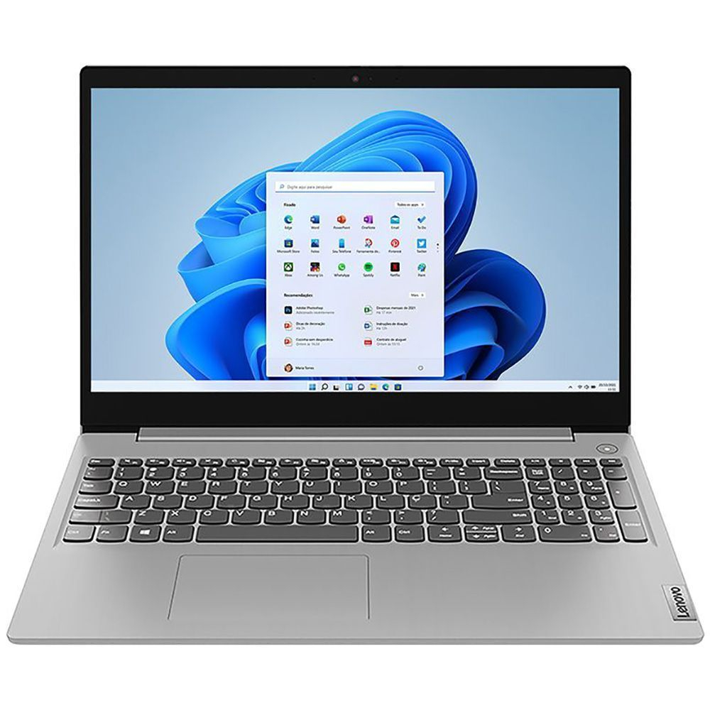Notebook Lenovo Ultrafino IdeaPad 3 Ryzen 7-5700U 8GB SSD 256GB AMD Radeon Graphics Tel