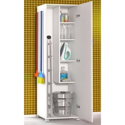 Armário Para Lavanderia 1 Porta Alto Multiuso Branco Amplo Menor preço em Armário Para Lavanderia 1 Porta Alto Multiuso Branco Amplo