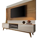 Rack com Painel Classic 2G 1.8 Freijó com Off White - Imcal Móveis