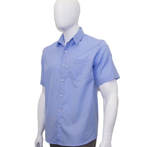 Camisa social manga curta azul claro Clearance