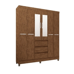 Guarda-roupa Solteiro Veneza 6 Portas 3 Gavetas Com 2 Espelhos - San Marino Menor preço em Guarda-roupa Solteiro Veneza 6 Portas 3 Gavetas Com 2 Espelhos - San Marino