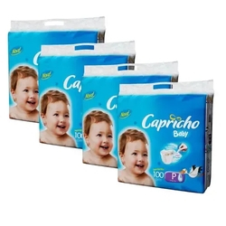 KIT 4 FRALDAS CAPRICHO BABY P / 100 = 400 un Menor preço em KIT 4 FRALDAS CAPRICHO BABY P / 100 = 400 un