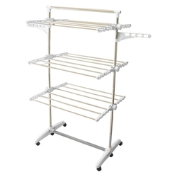 Varal Roupas Dobrável Portátil Vertical De Chão Em Aço Inox Menor preço em Varal Roupas Dobrável Portátil Vertical De Chão Em Aço Inox