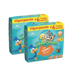 Kit 02 FRALDAS BABY LOONEY TUNES HIPER - M - C/ 140 Unidades Menor preço em Kit 02 FRALDAS BABY LOONEY TUNES HIPER - M - C/ 140 Unidades