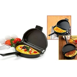 Omeleteira Paqueira Antiaderente Folding Pan Resistente - Preto Menor preço em Omeleteira Paqueira Antiaderente Folding Pan Resistente - Preto