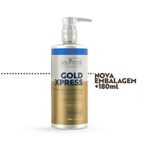 Qual o preço do(a)Shampoo Gold Xpress Cliente 480ml - Pós Química e Alisamentos Shampoo Gold Xpress Cliente 480ml - Pós Química e Alisamentos