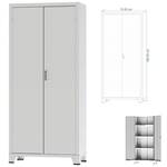 Armário De Aço Cinza Cristal Para Escritório Amapá 02 Portas 166cm - Ultra Móveis