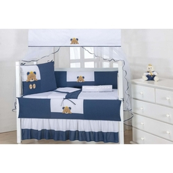 Kit Berço 9 Peças Coleção Mimos Azul Marinho Menor preço em Kit Berço 9 Peças Coleção Mimos Azul Marinho