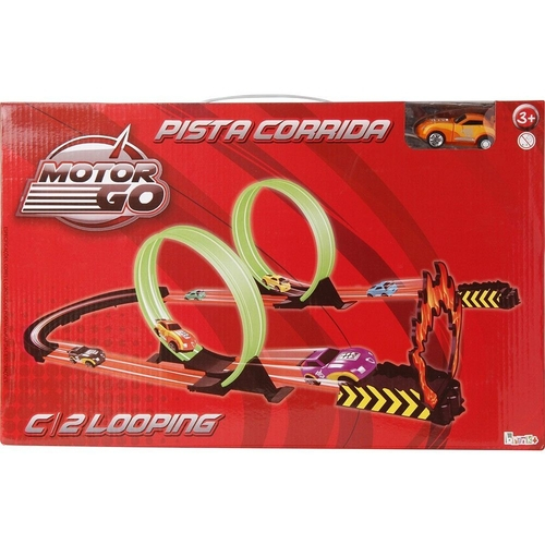 Pista de Corrida com 2 Looping Motor Go - brink+ - Imagem 2