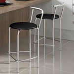Conjunto De 2 Banquetas Napa 106 – Carraro - Preto / Cromado