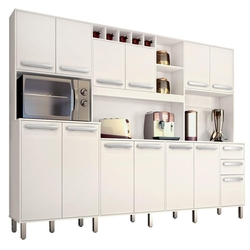 Kit Cozinha 12 Portas Ágata Valdemóveis Branco Menor preço em Kit Cozinha 12 Portas Ágata Valdemóveis Branco