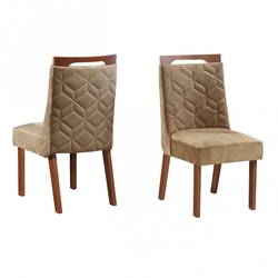 Conjunto 2 Cadeiras Hera Premium Siena Móveis Castanho/Pena Caramelo é boa?