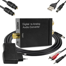 KIT Conversor Áudio Digital para RCA + Cabo Óptico Toslink 3 mts + Cabo Áudio Rca x P2 Menor preço em KIT Conversor Áudio Digital para RCA + Cabo Óptico Toslink 3 mts + Cabo Áudio Rca x P2