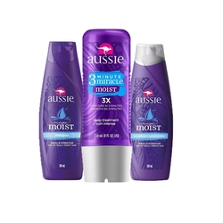 Kit Aussie Moist: Shampoo + Condicionador 180ml + Tratamento 3 Minutos 236ml é boa?