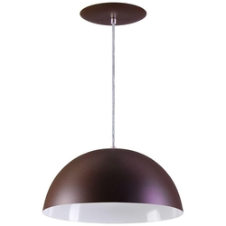 Pendente Meia Lua 50cm Luminária Alumínio Marrom Tabaco Textura - Rei da Iluminação Menor preço em Pendente Meia Lua 50cm Luminária Alumínio Marrom Tabaco Textura - Rei da Iluminação
