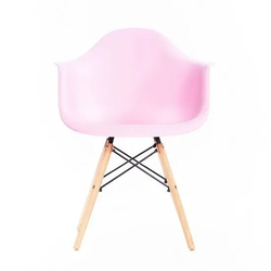Cadeira Charles Eames Wood DAW/PP - Rosa Claro Menor preço em Cadeira Charles Eames Wood DAW/PP - Rosa Claro
