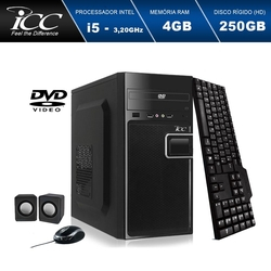 Computador Desktop ICC Vision IV2540C2 Intel Core I5 3,2 GHZ 4GB HD 250GB DVDRW Kit Multimídia HDMI Menor preço em Computador Desktop ICC Vision IV2540C2 Intel Core I5 3,2 GHZ 4GB HD 250GB DVDRW Kit Multimídia HDMI