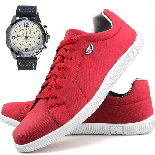 sapatênis vermelho masculino
