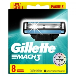 Carga para Aparelho de Barbear Gillette Mach 3 Leve 8 Pague 6 Menor preço em Carga para Aparelho de Barbear Gillette Mach 3 Leve 8 Pague 6