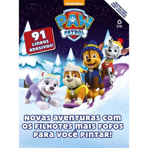 Livro de Colorir com Canetinhas e Adesivos Patrulha Canina