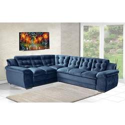 Sofá de Canto Alaska 6 Lugares 2,02x2,51 Mts Tecido Suede Azul - Umaflex é boa?