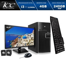 Computador ICC IV2347CM19 Intel Core I3 3.20 ghz 4GB HD 240GB SSD DVDRW Kit Multimídia Monitor LED 19,5" HDMI FULLHD Menor preço em Computador ICC IV2347CM19 Intel Core I3 3.20 ghz 4GB HD 240GB SSD DVDRW Kit Multimídia Monitor LED 19,5" HDMI FULLHD
