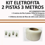 Kit Fita Elétrica Eletrofita 2 Pistas 3 Metros 750v/10amp