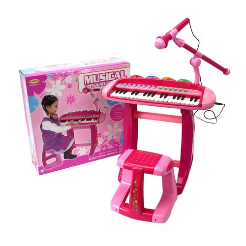 Teclado Com Microfone Piano Infantil Brinquedo Musical no Shoptime