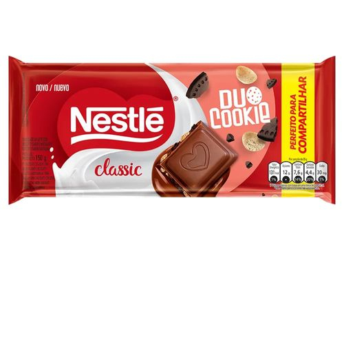 Tablete Classic Duo Cookie Nestlé 150g no Shoptime