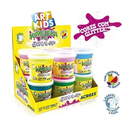 Kimeleka Slime Glitter 180g Art Kids C/12 05822 - Acrilex Menor preço em Kimeleka Slime Glitter 180g Art Kids C/12 05822 - Acrilex