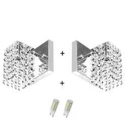 2x Arandelas Cristal Leg. Clearcast + Lâmpadas 3000k amarela Menor preço em 2x Arandelas Cristal Leg. Clearcast + Lâmpadas 3000k amarela