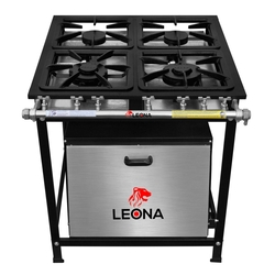 Menor preço em Fogão Industrial 4 Bocas de Piso 26x26 Baixa Pressão com Forno