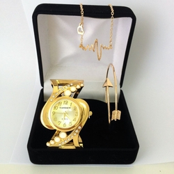 Relógio Feminino Dourado Kit Presente dia dos Namorados c/ colar e pulseira é boa?