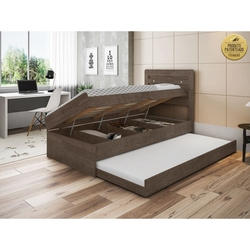 Cama Solteiro Bau Larissa Chocolate Com cama auxiliar Dani Framar Menor preço em Cama Solteiro Bau Larissa Chocolate Com cama auxiliar Dani Framar