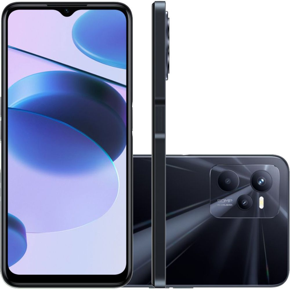 [20% de Cashback] Smartphone Realme C35 128GB 4G Wi-Fi Tela 6.5" Dual Chip 4GB RAM Câmera Tripla + Selfie 8MP - Preto